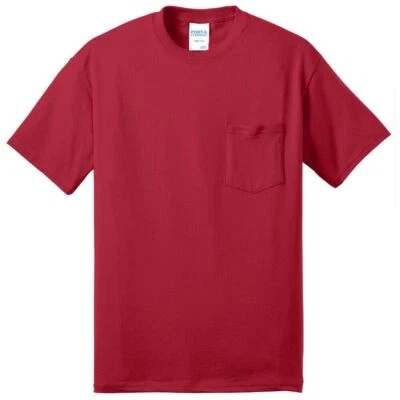 Port & Company PC55P Hombres 50/50 5.5 OZ Camiseta con Bolsillo S-6XL Camiseta Lisa Foto 1 de 4