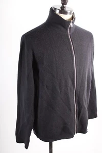 Ermenegildo Zegna 100% Cashmere Black Full Zip Sweater Mens Size 54/44 Italy - Picture 1 of 7