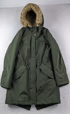 Chaqueta parka Levi's para mujer XS con capucha piel sintética forro acolchado verde Foto 1 de 4