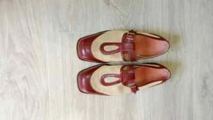 Handmade Mens Dress Shoes Leather and Mesh 9 Vintage 30's Charleston - Picture 1 of 16