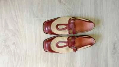 Zapatos de vestir hechos a mano para hombre de cuero y malla 9 vintage años 30 Charleston Foto 1 de 4