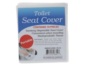 10 Pc Disposable Toilet Seat Covers Paper Sanitary Bath Travel Biodegradable - Picture 1 of 1