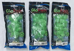 3 NEW Glofish 6” Medium Plants Flourescent Green ~ Glows Under Blue LED Light ~ - Picture 1 of 7