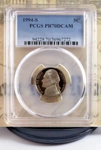 1994-S Jefferson Proof Nickel - PCGS PR70DCAM - Tops! 7272 - Picture 1 of 6