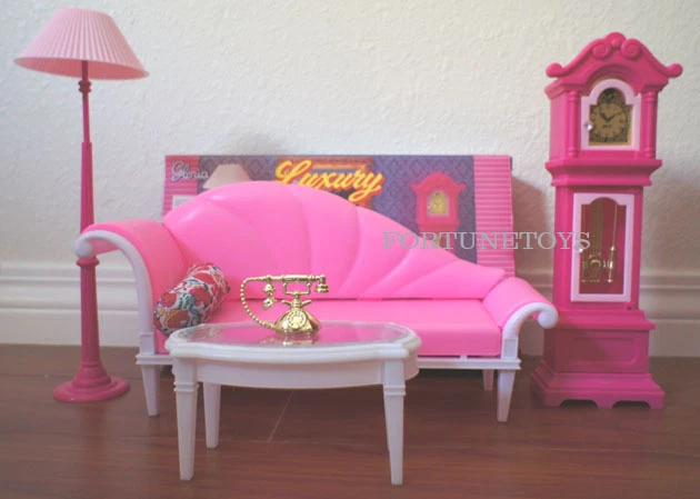 NUEVO JUEGO MUEBLES CASA MUÑECAS GLORIA LUJO (96010) con Silla Princesa + Reloj Foto 1 de 1