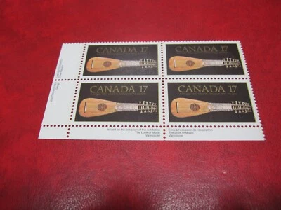 CANADA Unitrade# 878 17c LOOK FOR MUSIC EXHIBITION LL INSCRIPT.BLOCK MNH - Image 1 of 2