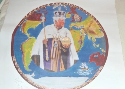 THE CORONATION of KING CHARLES PRINT ON CANVAS FROM ORIGINAL Limited Ed& SIGNED☆ — 第 1/4 张图片