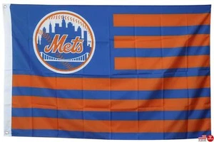 New York Mets USA Stars Stripes Flag 3 x 5 Banner 3x5 Baseball Man Cave Flags - Picture 1 of 7