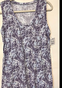 NUEVO Talla XS Caslon Camiseta sin mangas Azul Morado Tejido sin mangas  - Imagen 1 de 5