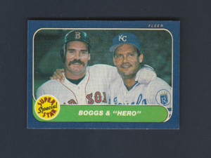 1986 Fleer Baseball # 634 Wade Boggs George Brett EX to EX+
