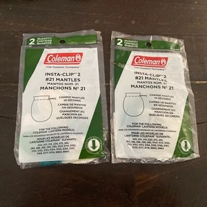 ORIGINAL Set Of 2 Pkgs Coleman #21 Insta-Clip Mantle 2-pack - Picture 1 of 2