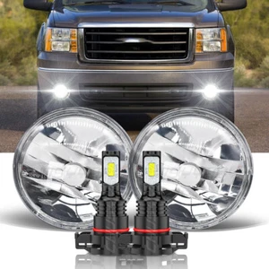 For 2007-2013 GMC Sierra 1500 2500 3500 Round LED Bumper Fog Lights Assembly - Foto 1 di 12