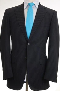 Barneys New York 2 Button Flat Front Charcoal Men's Suit US 38L - Picture 1 of 11