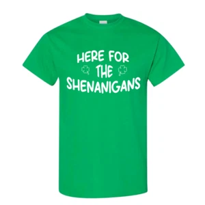 T-shirt Here for the Shananigans giorno di San Patty manica corta - Foto 1 di 9