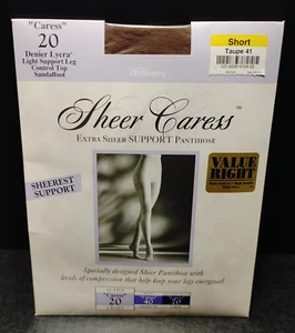 Worthington Sheer Caress Pantyhose Short Taupe #20 Light Support Leg Control Top - Picture 1 of 5