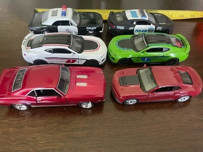 Lot of 6 Welly 1/38 Scale DieCast CAMARO'S, Police cars, SS, ZL1, Kinsmart - Image 1 of 3