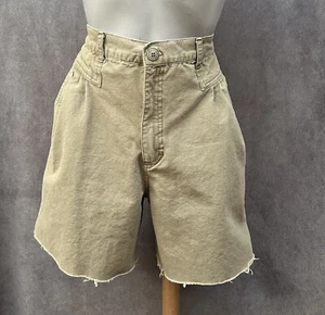 Vintage Cherokee Baggy Barrel Leg Pleats Cut Off shorts Jorts green 1980s 28” - Picture 1 of 8