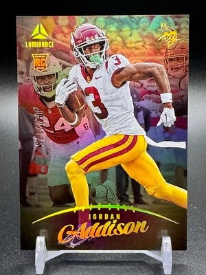 2023 Panini Luminance Jordan Addison #107 Purple Parallel 052/175 (RC) Vikings - Image 1 of 2