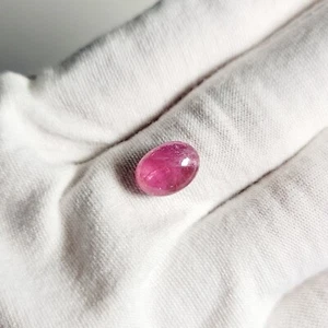 NATURAL Pink Tourmaline Handcut Cabochon Precious Gemstone; 3.815ct; 11x8 (mm) - Picture 1 of 8