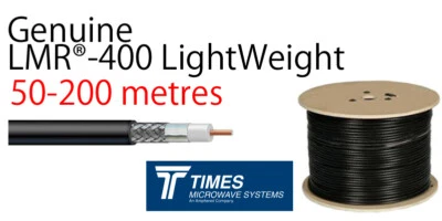 LMR-400 Lightweight Times Microwave coaxial cable Low Loss Radio 50 Ohm LMR400 - Image 1 of 4