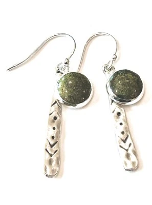Земляной богемное хаки зеленый серьги из чистого серебра провода Sundance сокровища - Изображение 1 из 4