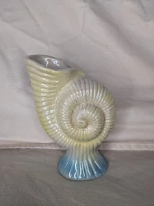 Vintage Seashell Nautilus Shell Ceramic Vase 5.5” Height - Picture 1 of 10