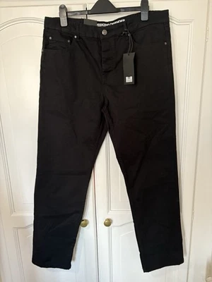 Pantalones de mezclilla Weekend Offender para hombre de ajuste fácil negros talla 34R - Imagen 1 de 4