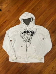 Vintage Element Skateboards Thermal Lined Hoodie Y2K Sweatshirt Grunge Skater - Picture 1 of 11