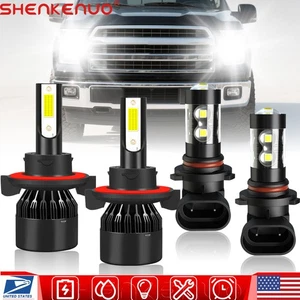 For 2014 Ford F-150 6000K LED Headlight High/Low Beam+ Fog Light Bulbs Combo Kit - Picture 1 of 11