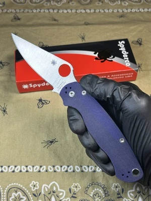 🔥NUEVA Navaja de Bolsillo Spyderco Paramilitary 2 C81GPDBL2 Azul BÚRPURA Púrpura con Caja Foto 1 de 4
