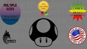 Mushroom Super Mario Car Window Vinyl Decal Laptop Bumper Sticker Multiple Sizes - Picture 1 of 9