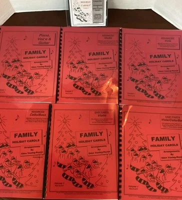 Family Holiday Carols Violin Viola Cello Piano Eden Vaning Rosen 6 Books CD - Image 1 of 4