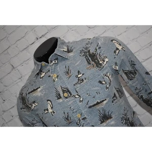 American Eagle Shirt Mens Size XS Blue Jean Denim Look Duck Hunting Cabin Cotton - Picture 1 of 7