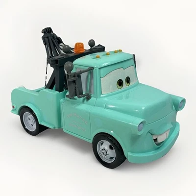 Disney Pixar Cars Talking Tow Mater Light Up Rare Teal 10.5in Preowned - Image 1 of 4