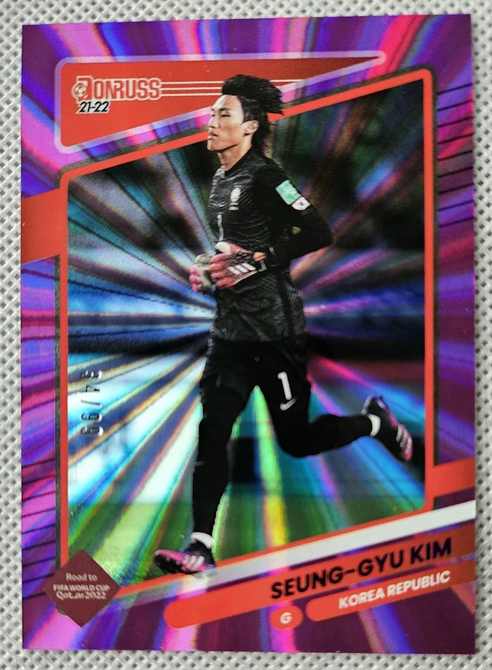 2021-22 Donruss Soccer  Purple Laser Prizm #136 Seung-Gyu Kim 34/99 KOREA  - Image 1 of 2