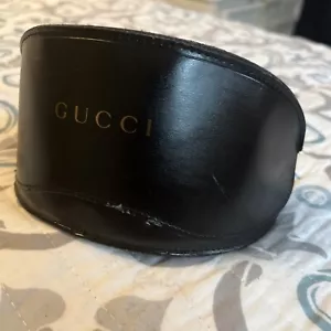 Gucci Soft Sunglasses Eyeglass Case Dark Brown Flip Top Synthetic Leather - Picture 1 of 6