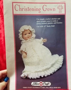 Vestido de bautizo muñeca patrón ganchillo - Imagen 1 de 2
