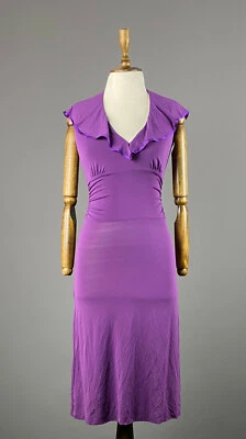 Ladies Max Mara Purple Silk Sleeveless Open Neck Bodycon Party Dress Size 38 - Image 1 of 4