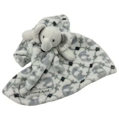 Mantas de peluche de circo zoológico blanco gris elefante bebé Lovey y más allá Foto 1 de 4