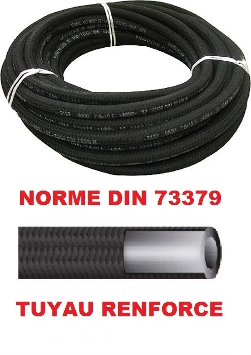 RPS TUYAU DURITE CARBURANT RENFORCE 7mm x 12mm GASOIL DIESEL ESSENCE TRESSE 73379
