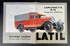 Brochure Affiche Camionnette LATIL M1B / 1934