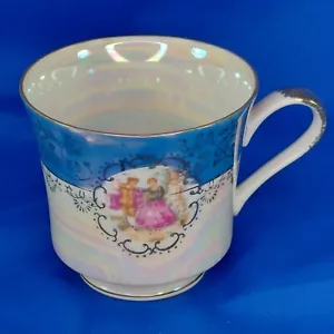 Vintage Teacup White Fine China Gold Trim Couple in Garden Unbranded - Picture 1 of 10