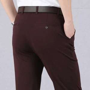 Men Stretch Slim FIT Chino Trousers Casual Flat Front Flex Full Dress Work Pants - Picture 1 of 17