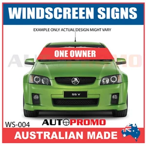 Car or Truck Windscreen Banner Sign - Car, Small, 4WD size - ONE OWNER - Picture 1 of 1