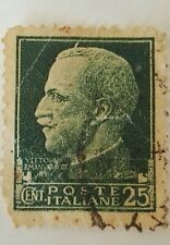 Francobollo Regno 1943 Poste Italiane Vittorio Emanuele III 25 Cent usato