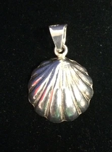 Dije de carcasa de almeja de plata esterlina 925 - Imagen 1 de 3