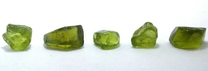 8.38 Gram Five Peridot Cabochon Facet Apple Olive Green Gem Rough T2A45/7623 - Picture 1 of 4
