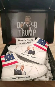 Donald Trump FIGHT FIGHT FIGHT High-Top Sneakers 47th #/5000 Size 9M/10.5W - Picture 1 of 9
