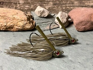 Green Pumpkin - 2 Pack - Swim Jig Bass Fishing Jig Lure - Picture 1 of 2