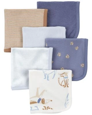 6-Pack Washcloths Blue/Ivory - Image 1 of 4